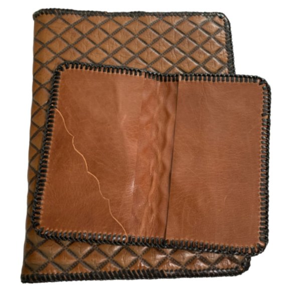 Luxury Hand Quilted Leather Journal/Diary Set - Picture 2 of 9